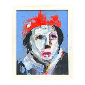 Vintage Boho Abstract Figurative Portrait on Canvas