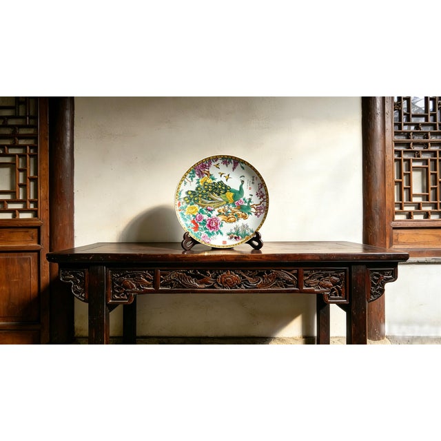 Early 20th Century Chinese Ceramic Plate,Guangxu Marked Famille Rose Porcelain Plate Hand Painted Flowers and Birds Pattern For Sale - Image 4 of 11