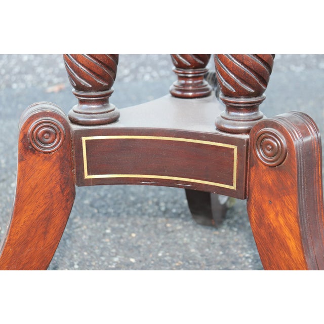 Superb Figured Rosewood English Sheraton Style Dining Table With 3 Leaves For Sale - Image 11 of 11