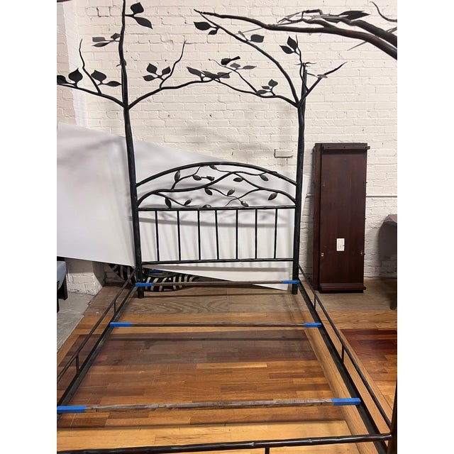 Queen Size Simply Santa Fe Bespoke Wrought Iron Botanical Canopy Bed ...