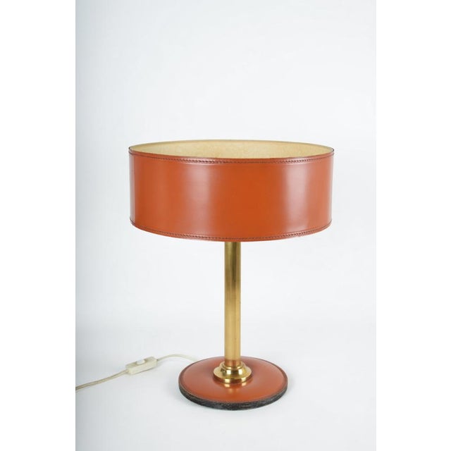 Vintage Brass and Leather Desk Lamp, 1960s For Sale - Image 11 of 11