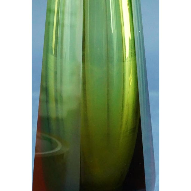 Vintage Green and Red Sommerso Glass Vase from WMF Ikora Krystall, German, 1960s For Sale - Image 17 of 18