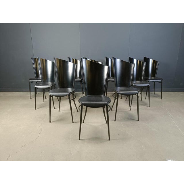 Post Modern Wooden Dining Chairs, 1980s, Set of 10 For Sale - Image 4 of 16