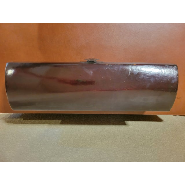 Antique Red Chinese Leather Scroll Box For Sale - Image 4 of 7