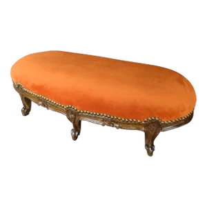 19th Century Carved Louis XV Style French Walnut Footstool or Kneeler