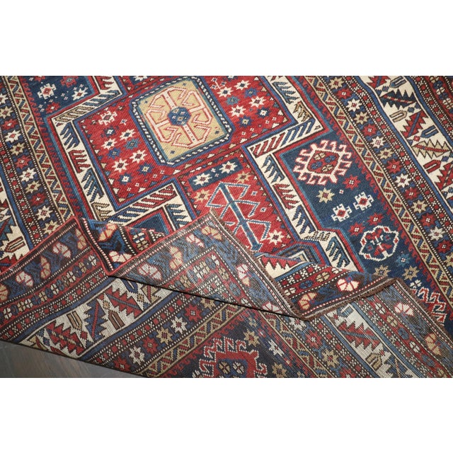 19th Century Antique Zabihi Collection Shirvan Rug - 3'10" x 4'9" For Sale In New York - Image 6 of 7