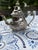 Ornate Silver Moroccan Teapot and Double handle silver plate decorative Tray