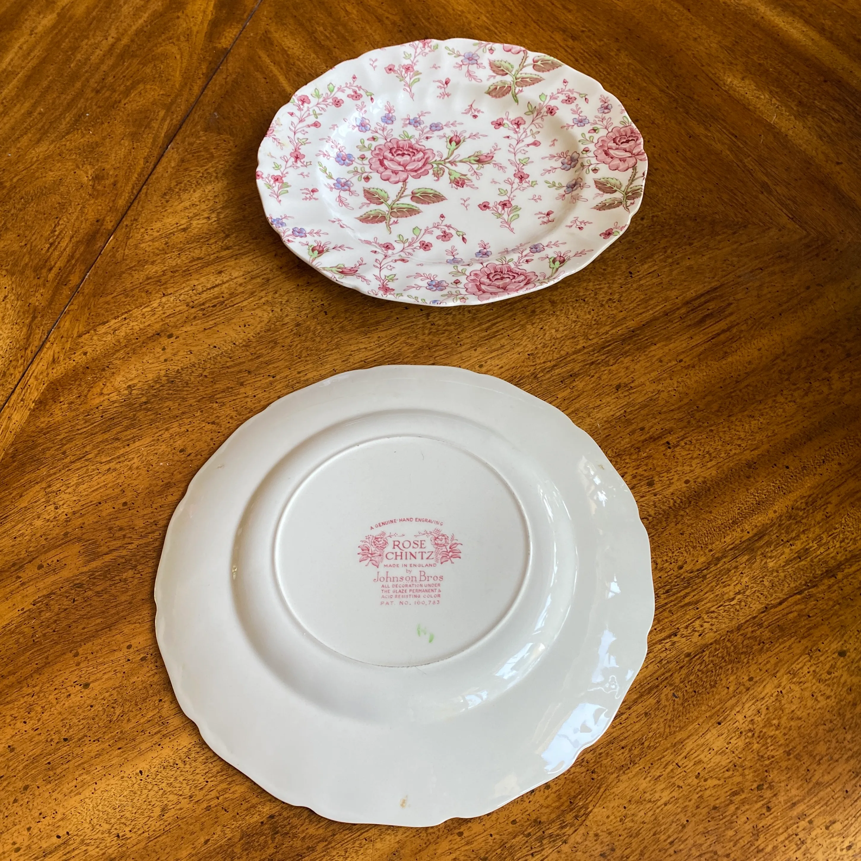 1970s Johnson Brothers Rose Chintz Dinner Plates- Set of 2 | Chairish