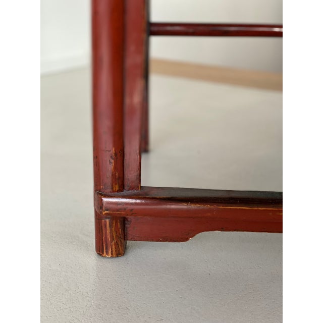 Chair in Ming Chinese style with High Backrest and Red Lacquer For Sale - Image 12 of 18