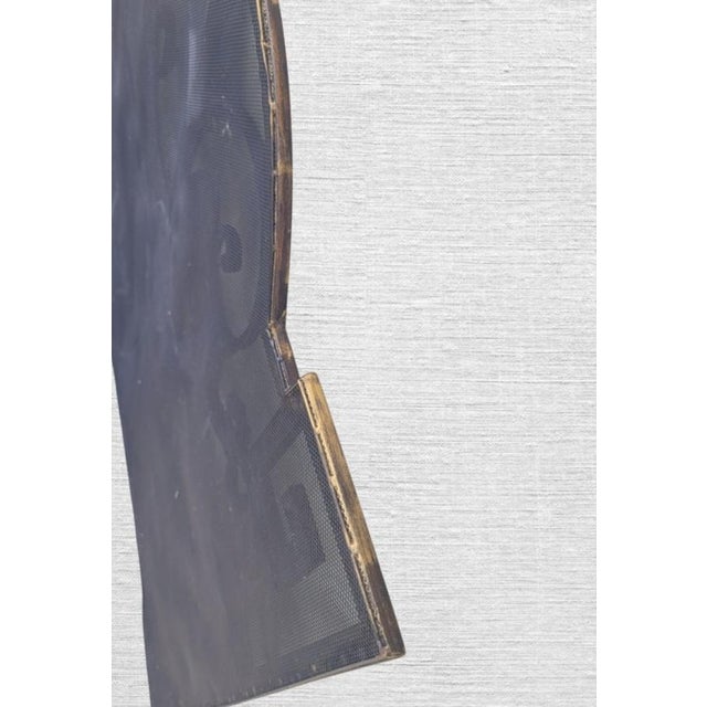 Bronze Vintage Ornate Hollywood Regency Greek Key Gold Gilt Scrollwork Fire Place Screen For Sale - Image 8 of 8