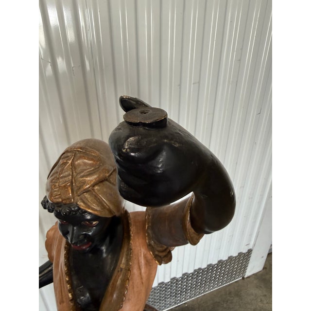 Lifesize Italian Hand Carved Polychromed Blackamoors For Sale - Image 9 of 18