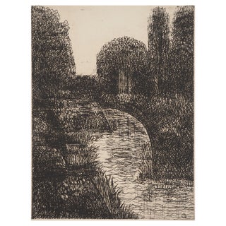 Marcel Gromaire, Along the River, Original Engraving For Sale