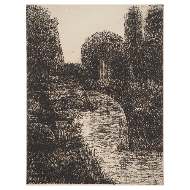 Marcel Gromaire, Along the River, Original Engraving For Sale