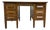 Vintage Arts & Crafts Mission Oak Pedestal Teacher Desk Office Desk Library Desk For Sale