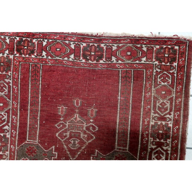 1920s, Antique Turkish Konya Handmade Prayer Rug 3 X 4 For Sale - Image 9 of 11