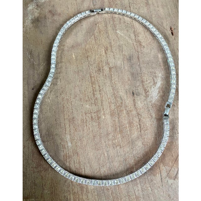 Metal Dorsons Demi-Parure Set in Sterling Silver; Tennis Bracelet + Tennis Necklace For Sale - Image 7 of 17