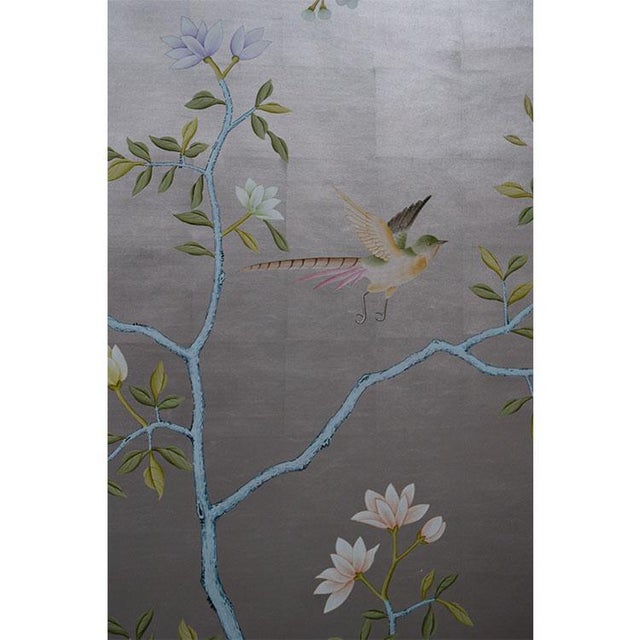 If you love the look of De Gournay wallpaper but not the price, this is for you. Hand-Painted Silver Foil Chinoiserie...