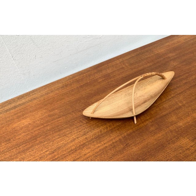 Brown Mid-Century Wooden Bowl with Handle, 1960s For Sale - Image 8 of 18