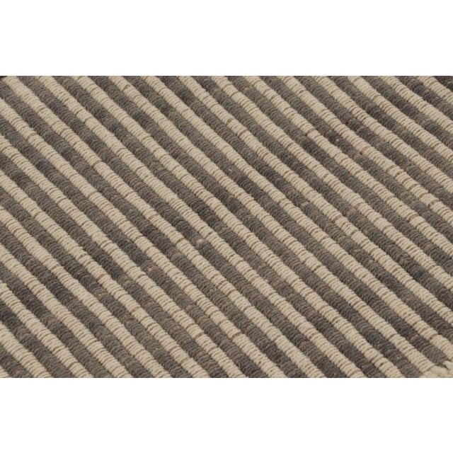 Rug & Kilim's Accent Kilim, Beige and Gray Textural Stripes For Sale In New York - Image 6 of 8
