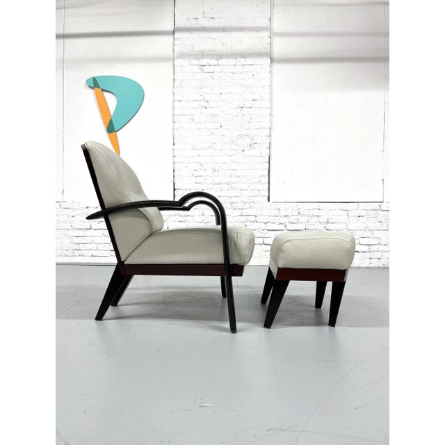Adam Tihany "Gertrude" Chair & Footstool by I4 Mariani for Pace Collection For Sale - Image 9 of 10