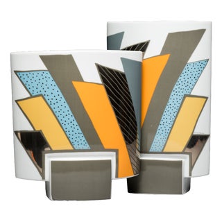 Debut Porcelain Vase by Michael Boehm and Rosemonde Nairac for Rosenthal, 1990s, Set of 2 For Sale