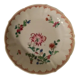 18th Century Chinese Export Porcelain Saucer Bowl in Famille Rose Palette