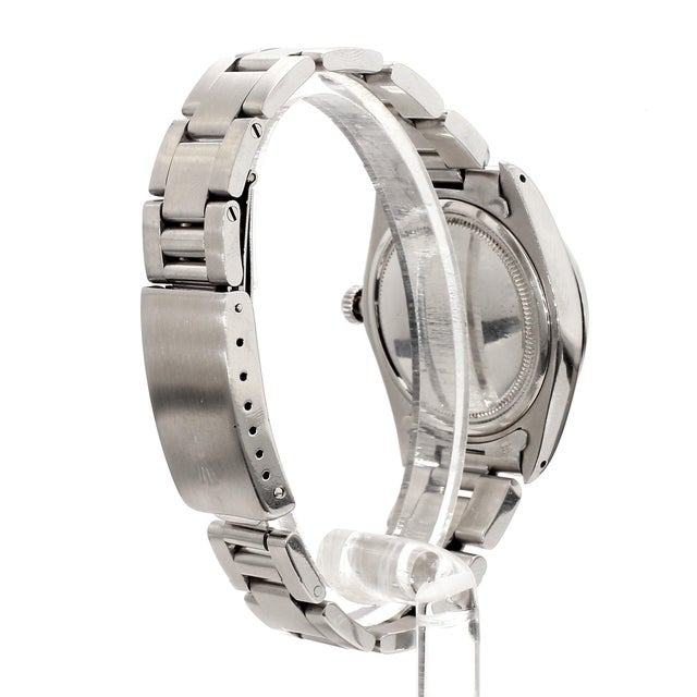1990s Vintage Rolex Oysterdate Precision 34mm Manual Wind Steel Oyster Bracelet Watch For Sale - Image 5 of 8