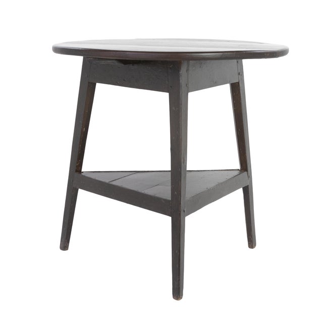 Mid 19th Century English Rustic Painted Cricket Table with Triangular Lower Shelf For Sale In San Francisco - Image 6 of 6