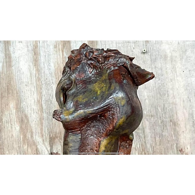 Vintage Boho Abstract Studio Pottery Vase For Sale - Image 12 of 13