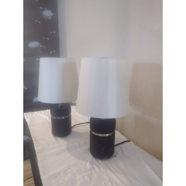 Baker Furniture Company Baker's Band Short Table Lamps From the Milling Road Collection Designed by Kara Mann - a Pair For Sale - Image 4 of 5