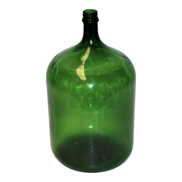 Glass Bottle Green Demi Jon Transparent 1950s For Sale