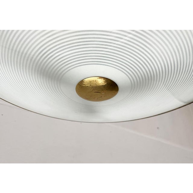 Mid-Century Modern German Metal, Mesh and Glass Plafoniere Pendant Lamp, 1960s For Sale - Image 12 of 18