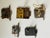 Lot of 5 vintage furniture locks with matching keys for furniture restoration.