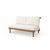 Mid-Century Modern Rishon Teak Outdoor Love Seat - Canvas Natural For Sale - Image 3 of 5