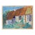 1950s Swedish Mid-Century Folk Art Water Color Painting of a Traditional Thatched Roof Village House Cottage For Sale
