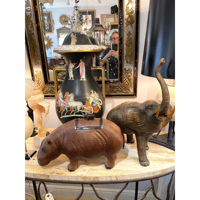 Brown Large Chinese Wicker Elephant Box, Early 20th C For Sale - Image 8 of 12