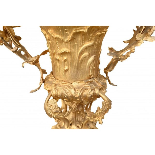 Pair French gilt rococo urns in the Louis XVI manner Very opulent pair, just crying out to be the centrepiece to any...