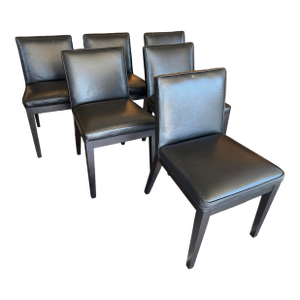 Room & Board Marie Leather Dining Chairs, Set of Six