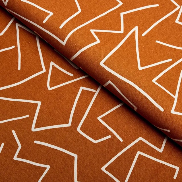 Schumacher Schumacher X Hadiya Williams Tangent Print Fabric in Saffron For Sale - Image 4 of 5