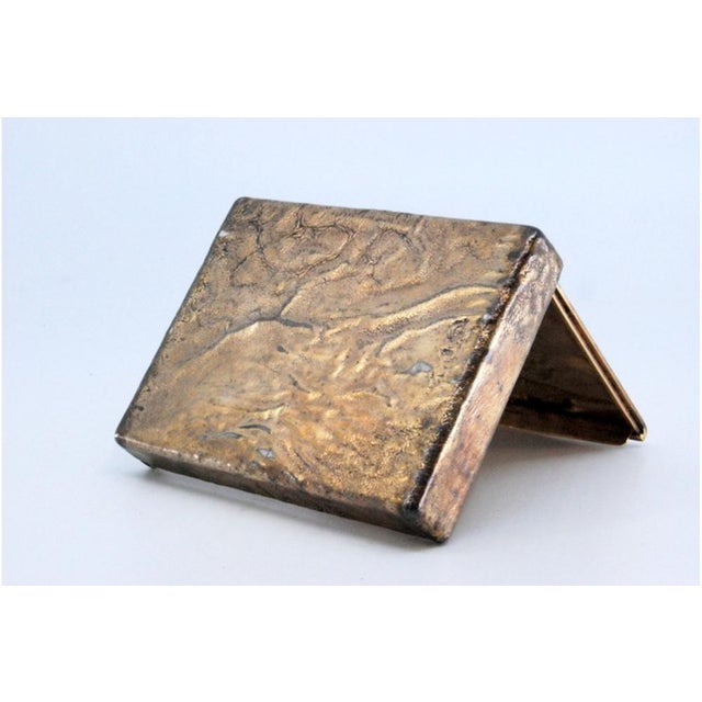 Silver Cigarette Case with Dark Blue Application For Sale - Image 9 of 11