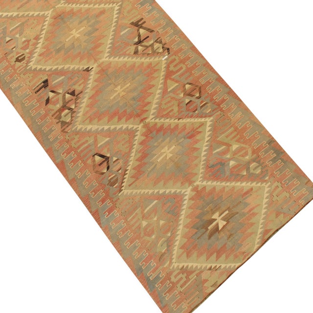 Brick Red Vintage Turkish Kilim Area Rug 5'2 X 10' For Sale - Image 8 of 9