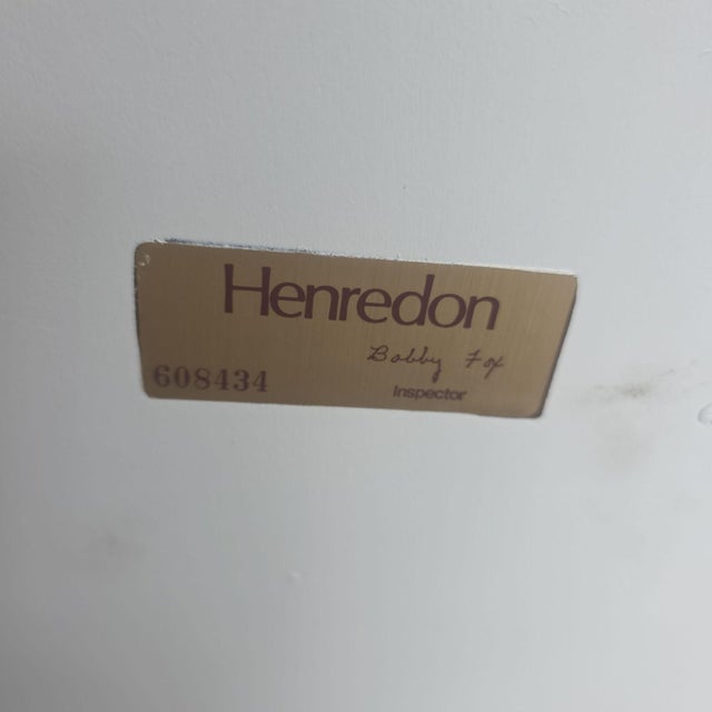 2010s Henredon White 3-Drawer End Tables With Brass Pulls - Pair For Sale - Image 5 of 6