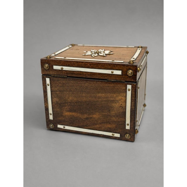 Brass Anglo-Indian Inlaid Hardwood Humidor Attributed to Vizagapatam, 19th Century For Sale - Image 8 of 10