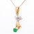 Late 20th Century Vintage 18k Yellow & White Gold, Emerald, and Diamond Figural Hand Pendant For Sale - Image 5 of 15