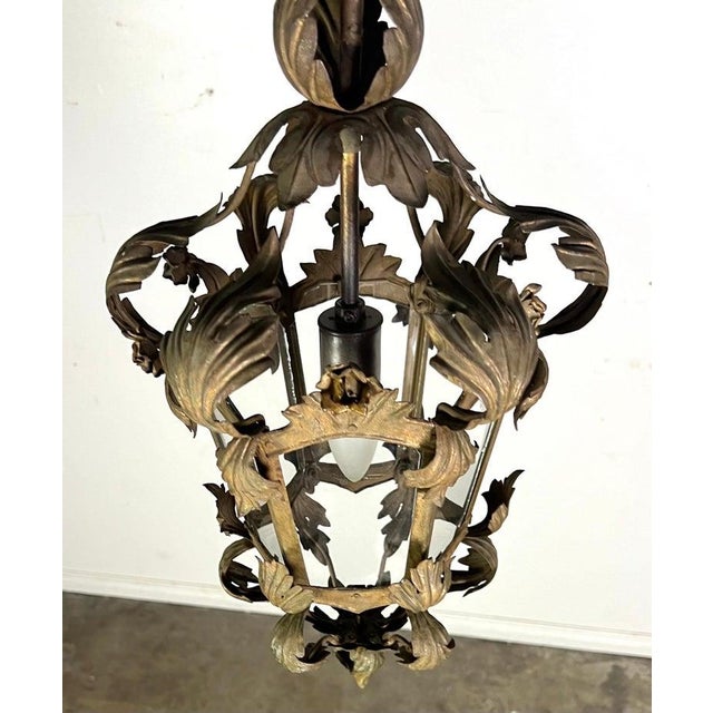19th Century 19th C. Italian Gilt Metal Tole Lantern For Sale - Image 5 of 6