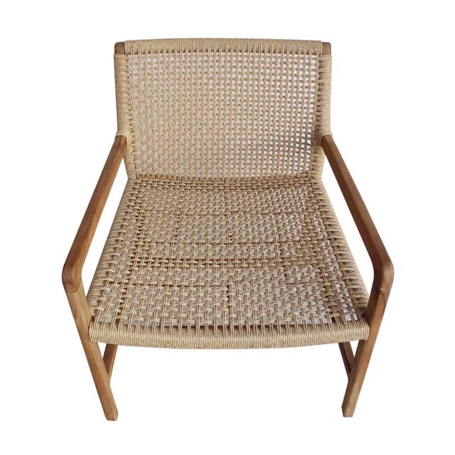 Artesia Porto Wood Framed Patio Occasional Chair For Sale - Image 4 of 9