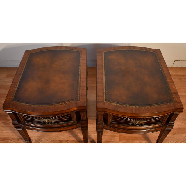We are pleased to offer this beautiful PAIR of Regency side tables by Weiman furniture, from the 1930s . This pair is made...