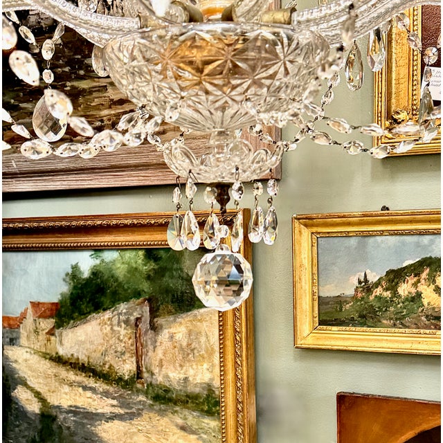 Large 12-Light Bohemian Cut Crystal Chandelier For Sale In Los Angeles - Image 6 of 7