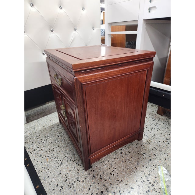 Chinese 1960's George Zee Rosewood Oriental Nightstand For Sale - Image 3 of 8