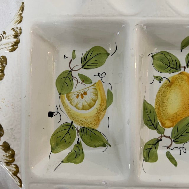 Italian Lemon Design Deviled Egg Plate For Sale - Image 6 of 7